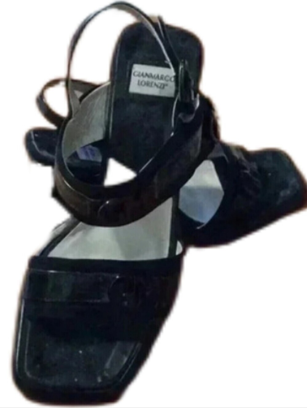 Gianmarco LORENZI Black high heels sandals with GML decor Women's Size 36